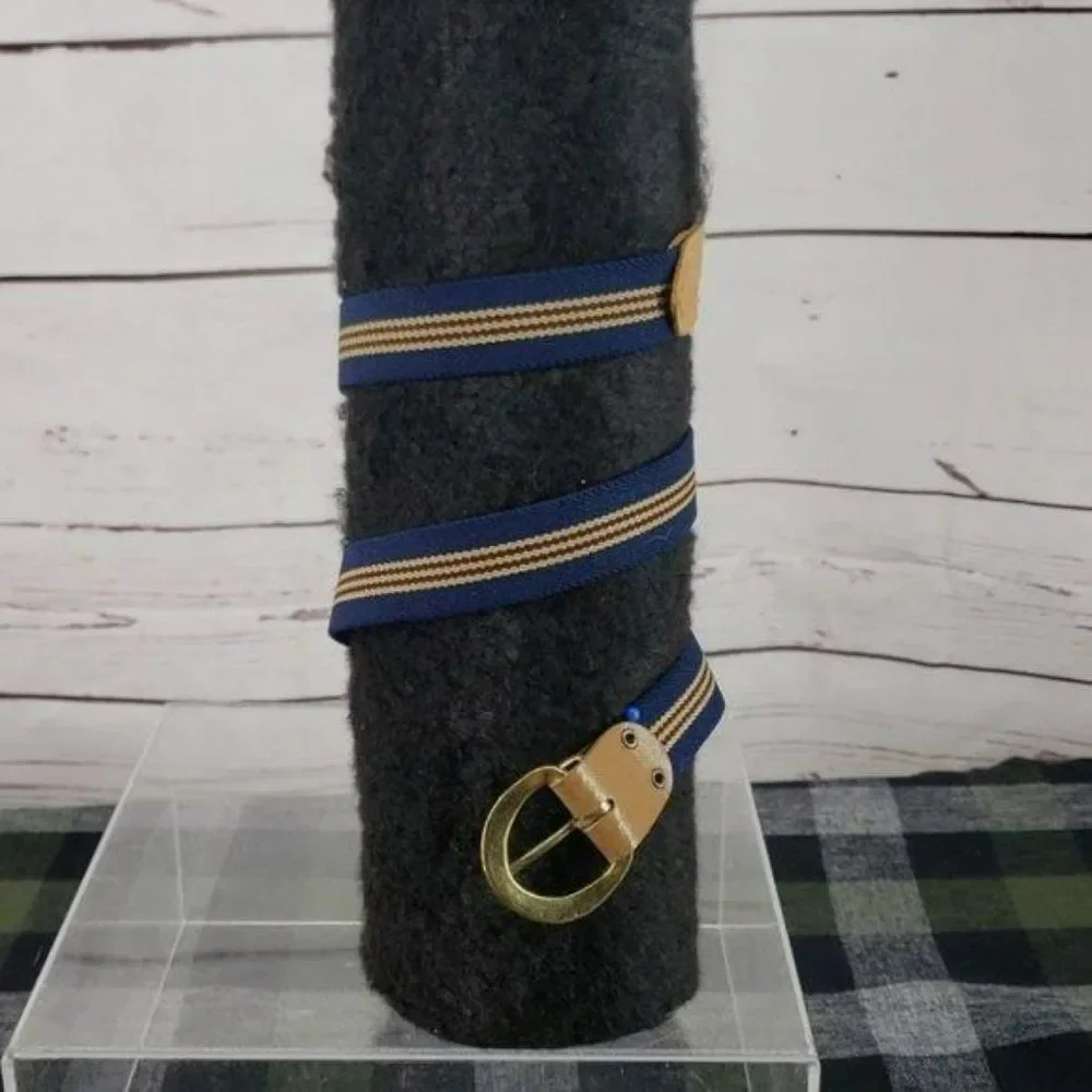 Fox Brand Boys Blue Brown School Church‎ Striped Elastic Belt